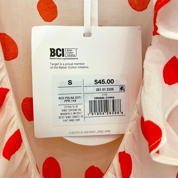 NWT, RIXO polka dot puff sleeve ruffle wrap dress - Picture 5 of 10